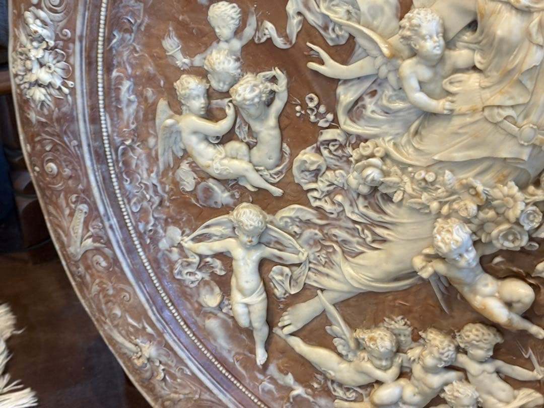 希少　アメリカ製　レリーフ　アンティーク　壁掛けアート　エンジェル　大理石