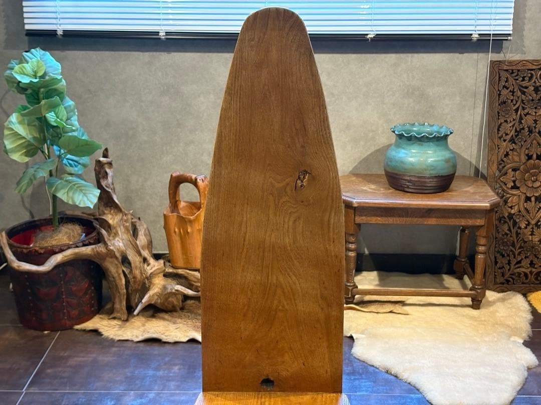 ③ 希少　レトロ　無垢材　ヴィンテージ　カフェ　店舗什器　ハイバックチェア　In