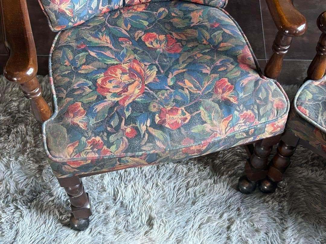 ②カリモク karimoku アームチェア　ヴィンテージチェア　2脚セット　GZ