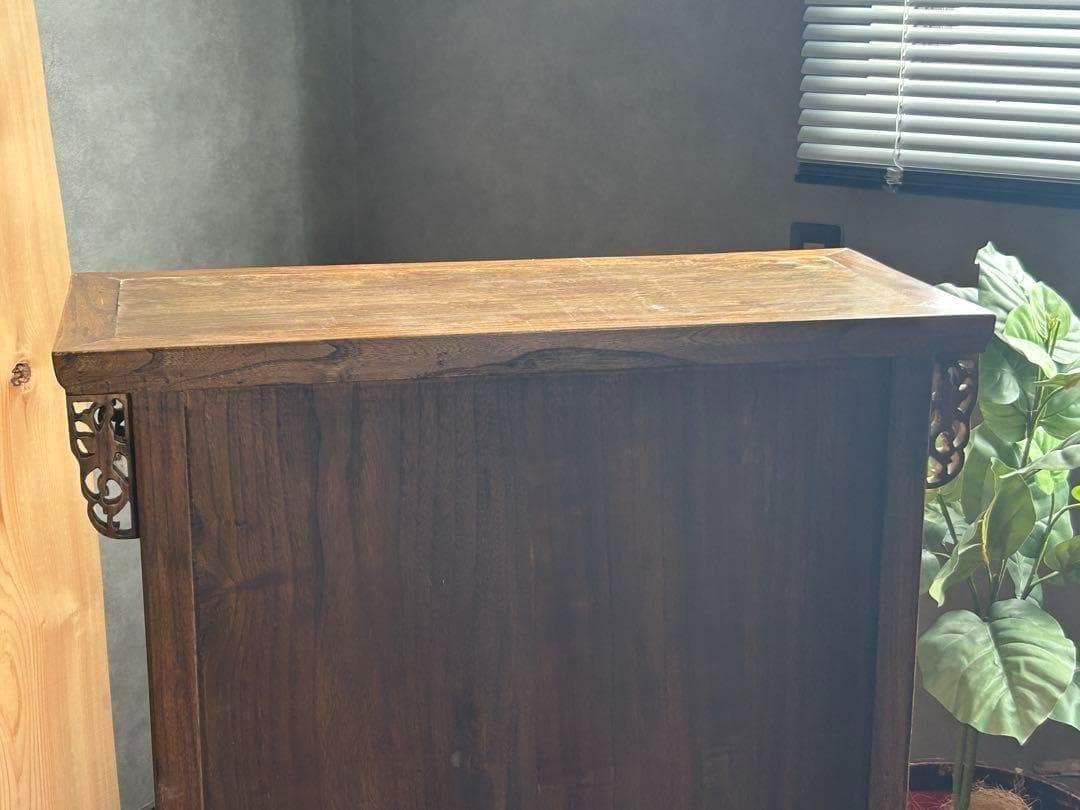李氏朝鮮　アンティーク　キャビネット　無垢材　サイドボード　レトロ　棚　GH