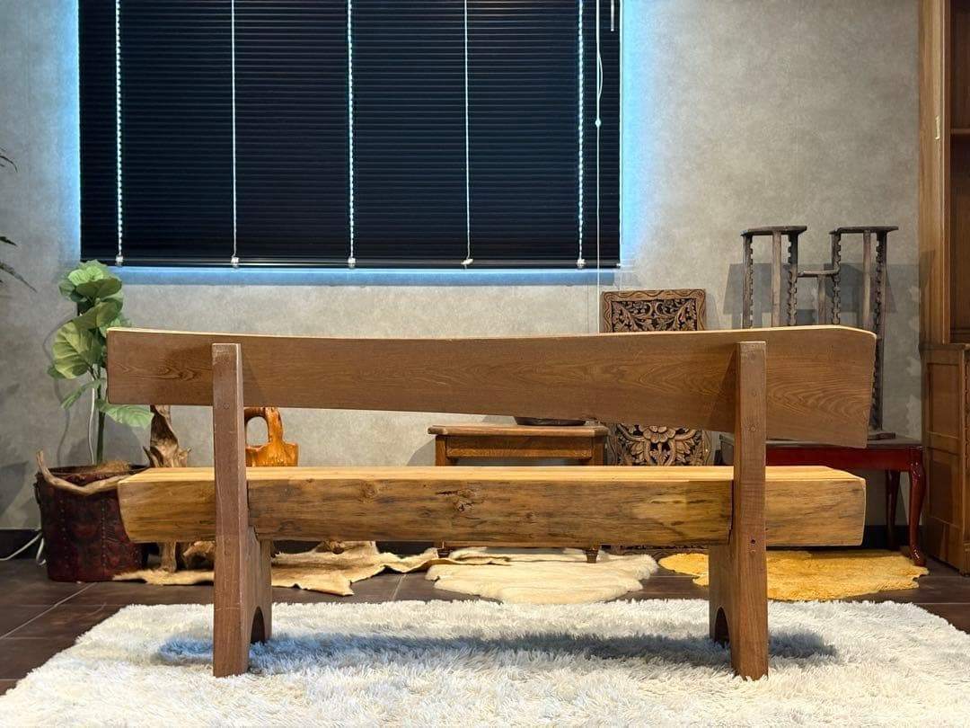 希少　無垢材　ベンチ　アンティーク　ヴィンテージ　和モダン　杉の木　モダン　YZ
