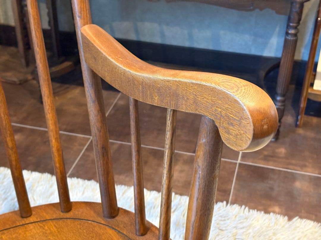 ②飛騨産業 キツツキマーク ロッキングチェア ダイニングチェア ビンテージ nG