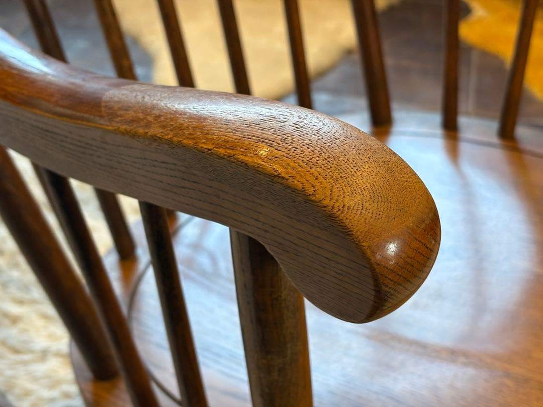 ②飛騨産業 キツツキマーク ロッキングチェア ダイニングチェア ビンテージ nG