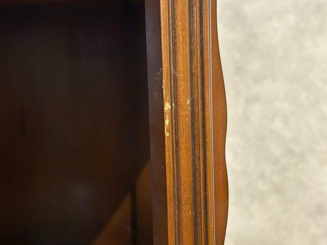 アンティーク　2段チェスト　ラウンドコンソール　クラシック　木彫　猫脚　GZ