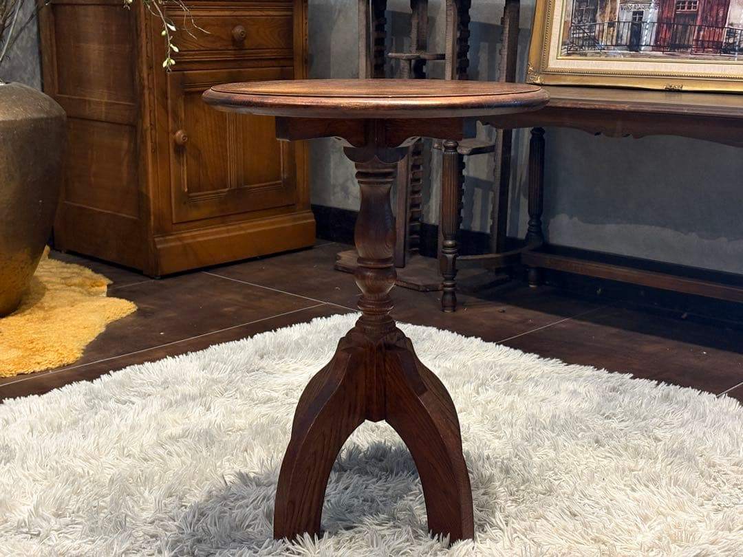 コーヒーテーブル サイドテーブル ナイトテーブル アンティーク 円卓 IG