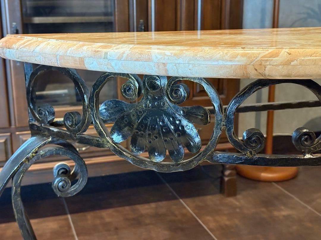 アンティーク　サイドテーブル　大理石　アイアン　コンソール　ビンテージ　SZ