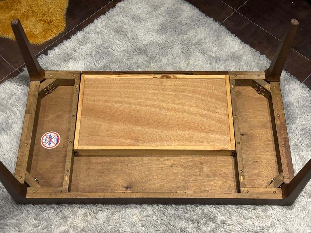 ベルメゾンデイズ ローテーブル ウォールナット 引き出し付き シンプル