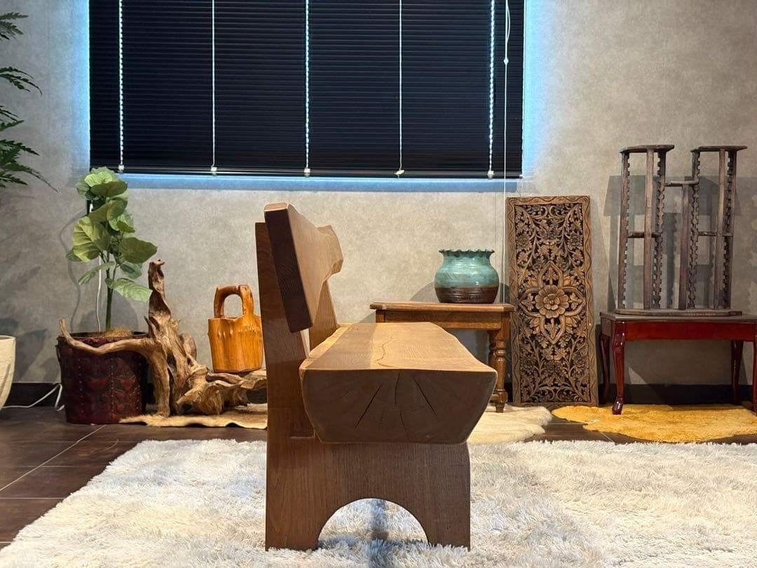 希少　無垢材　ベンチ　アンティーク　ヴィンテージ　和モダン　杉の木　モダン　YZ