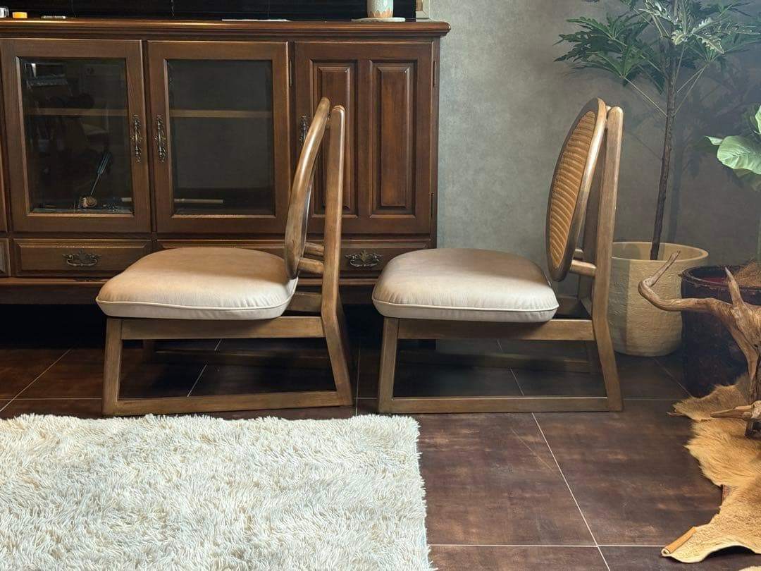 ラタン　ローチェア　カゴメ編み　韓国インテリア　モダン　座椅子　nYZ