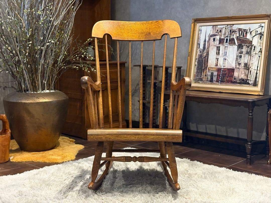 飛騨産業　キツツキマーク　ロッキングチェア　ヴィンテージ　アンティーク　SZ