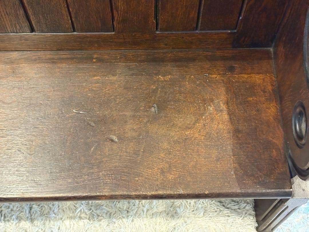 希少　アメリカ製　オーク材　チャーチベンチ　ヴィンテージ　アンティーク　HR