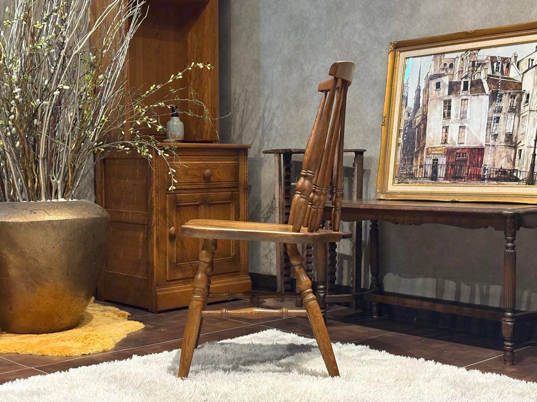 KMK 無垢材　ウィンザーチェア　スポークチェア　飛騨産業　アンティーク　SZ