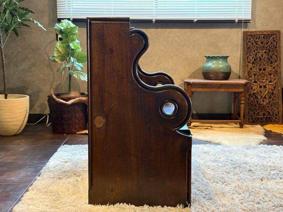 希少　アメリカ製　オーク材　チャーチベンチ　ヴィンテージ　アンティーク　HR