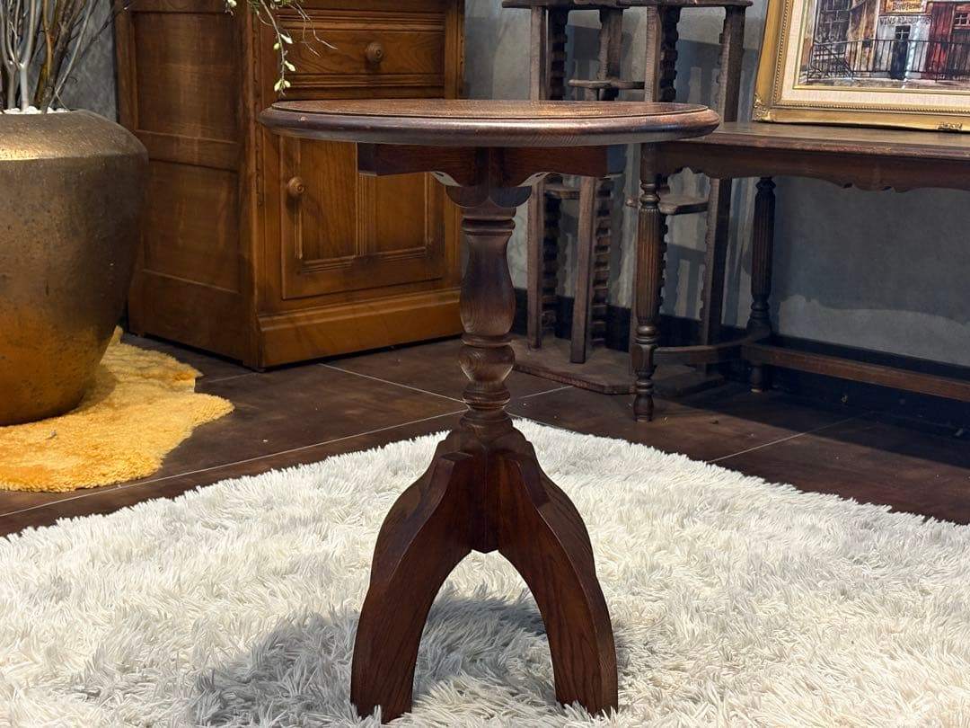 コーヒーテーブル サイドテーブル ナイトテーブル アンティーク 円卓 IG