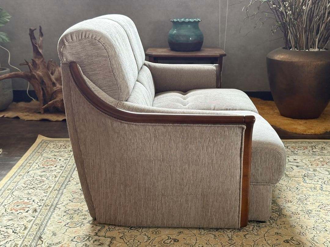 ① 希少　グレーファブリック　セパレートソファ　ビンテージソファ　nZ