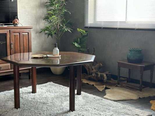 希少品　FUJI FUNITURE フジファニチア　レトロ　八角形テーブル
