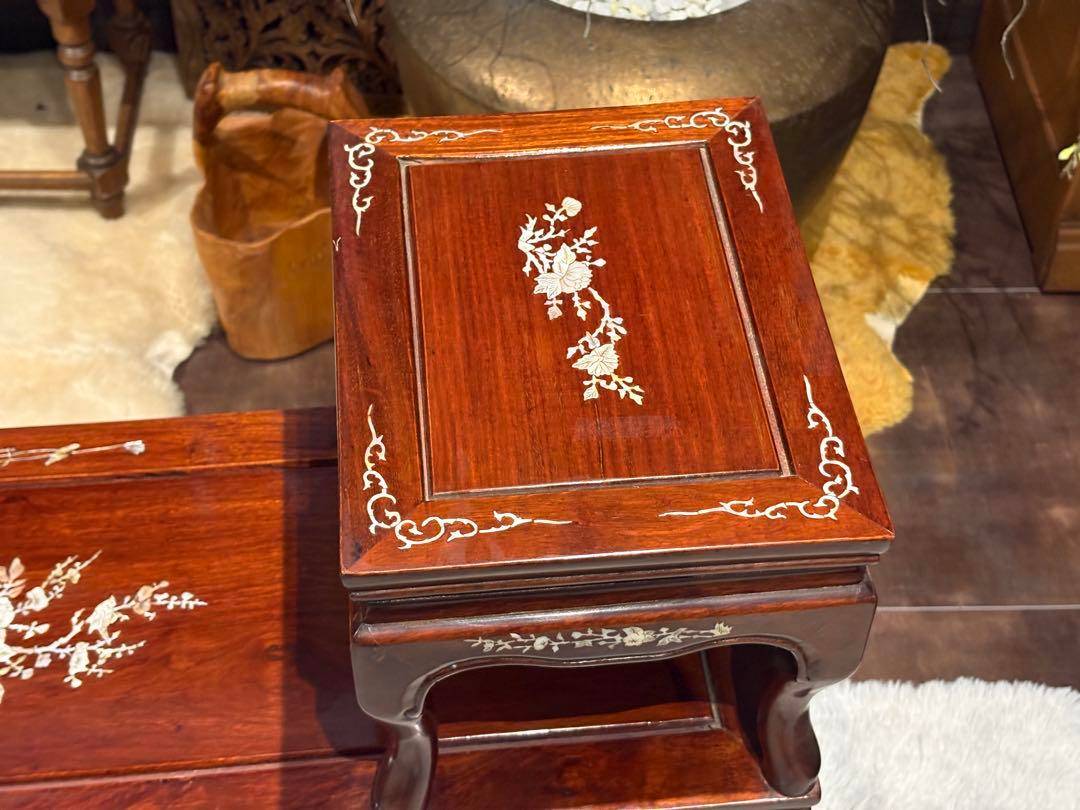 希少　螺鈿細工　螺鈿家具　サイドテーブル　古美術　アンティーク　SZ