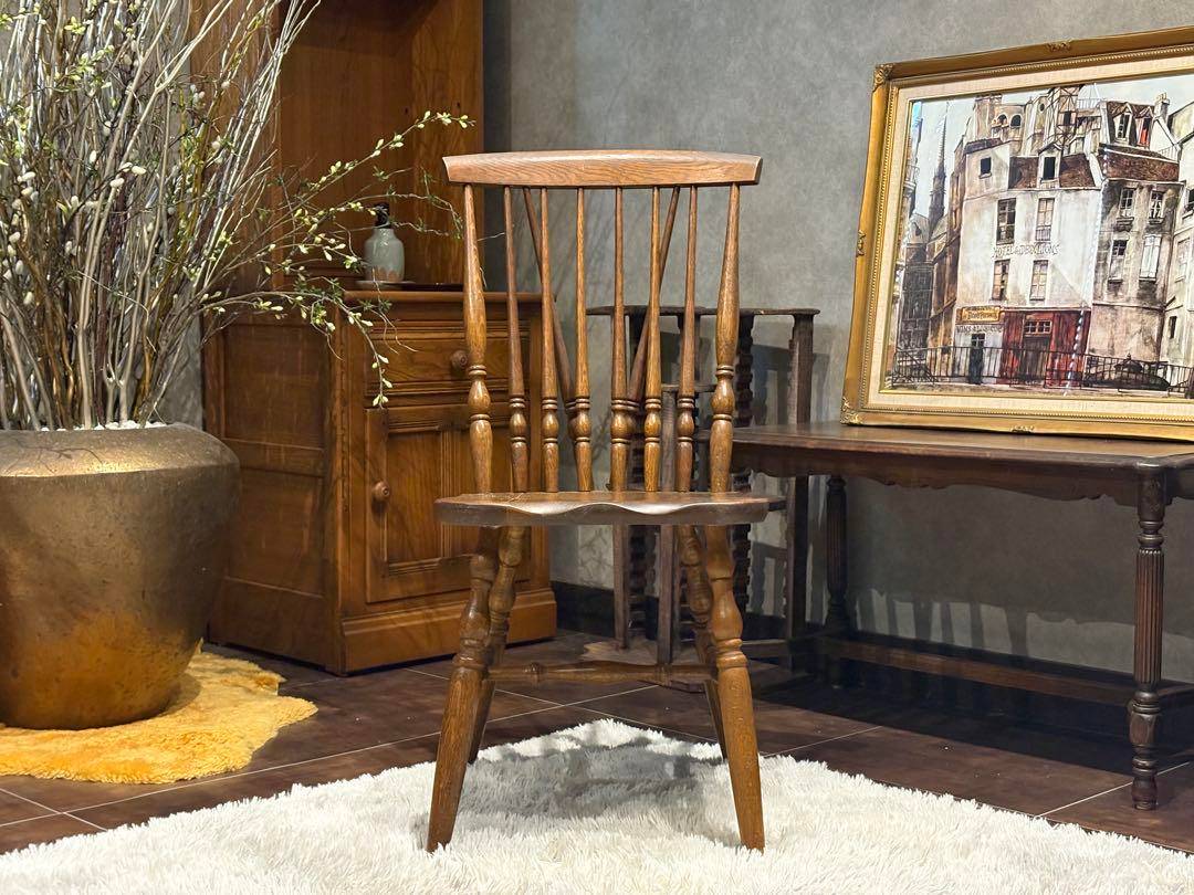 KMK 無垢材　ウィンザーチェア　スポークチェア　飛騨産業　アンティーク　SZ