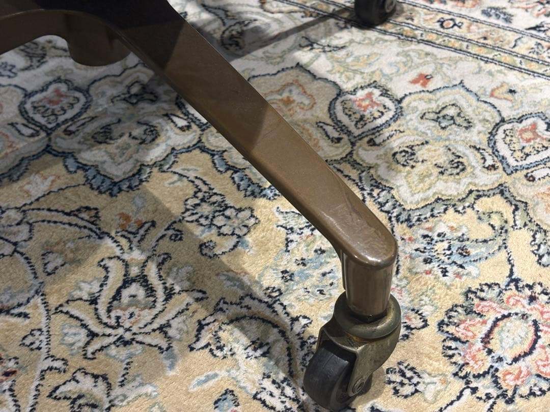 オールドヴィンテージチェア 合皮レザー ブラック キャスター ビンテージ IZ