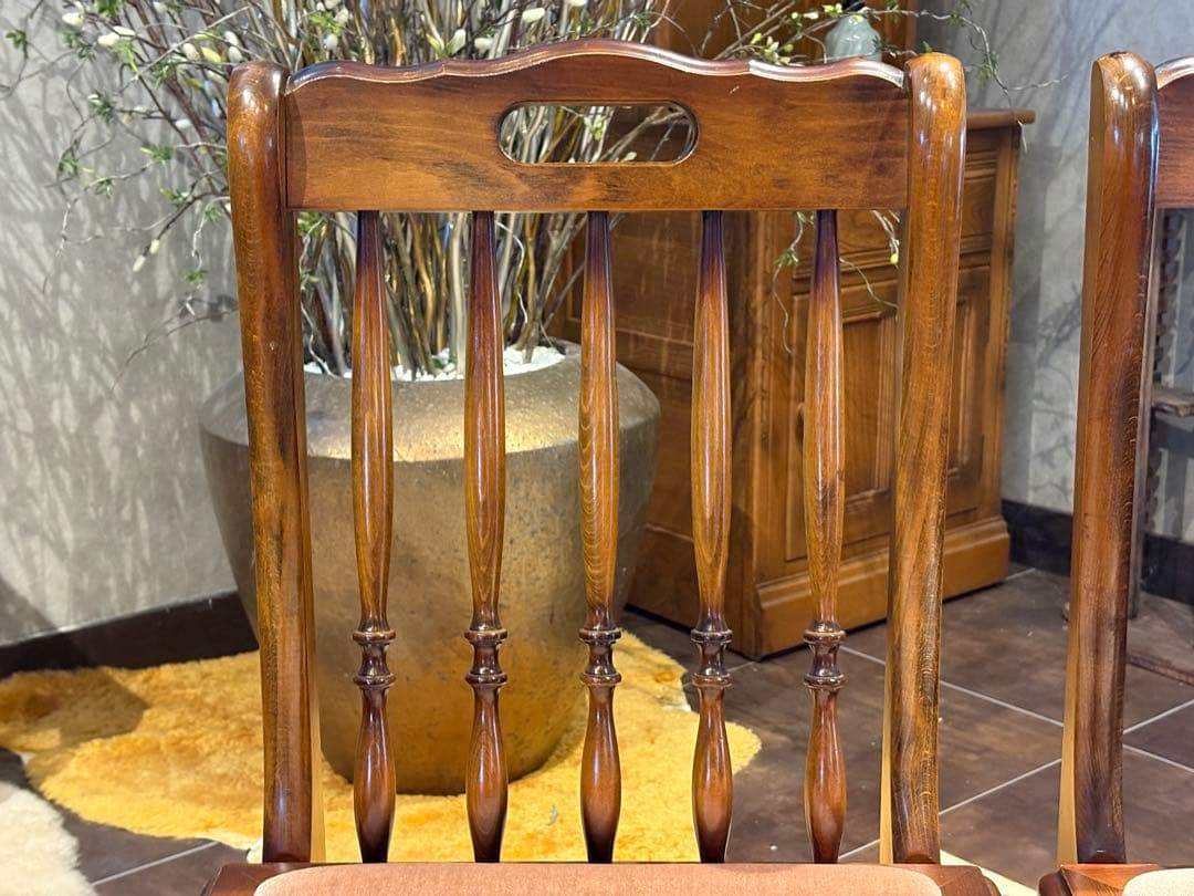 ②光製作所 ダイニングチェア リビングチェア 猫脚 アンティーク ビンテージ R