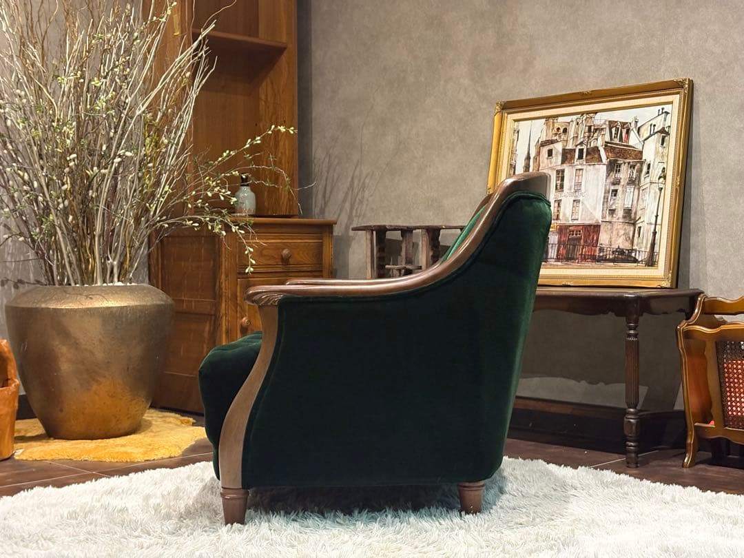 maruni マルニ木工　1人掛けソファ　オットマンセット　ボタンダウン　nZ