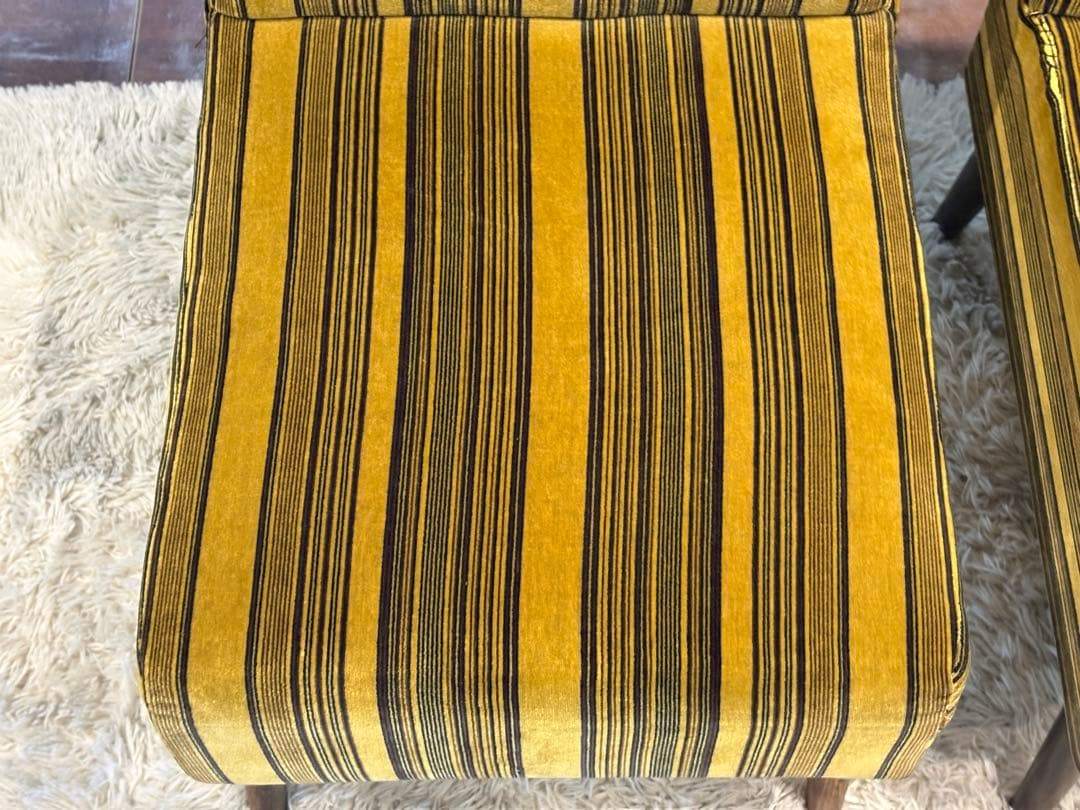 ストライプチェア シングルソファ ファブリック アンティーク ビンテージ SZ