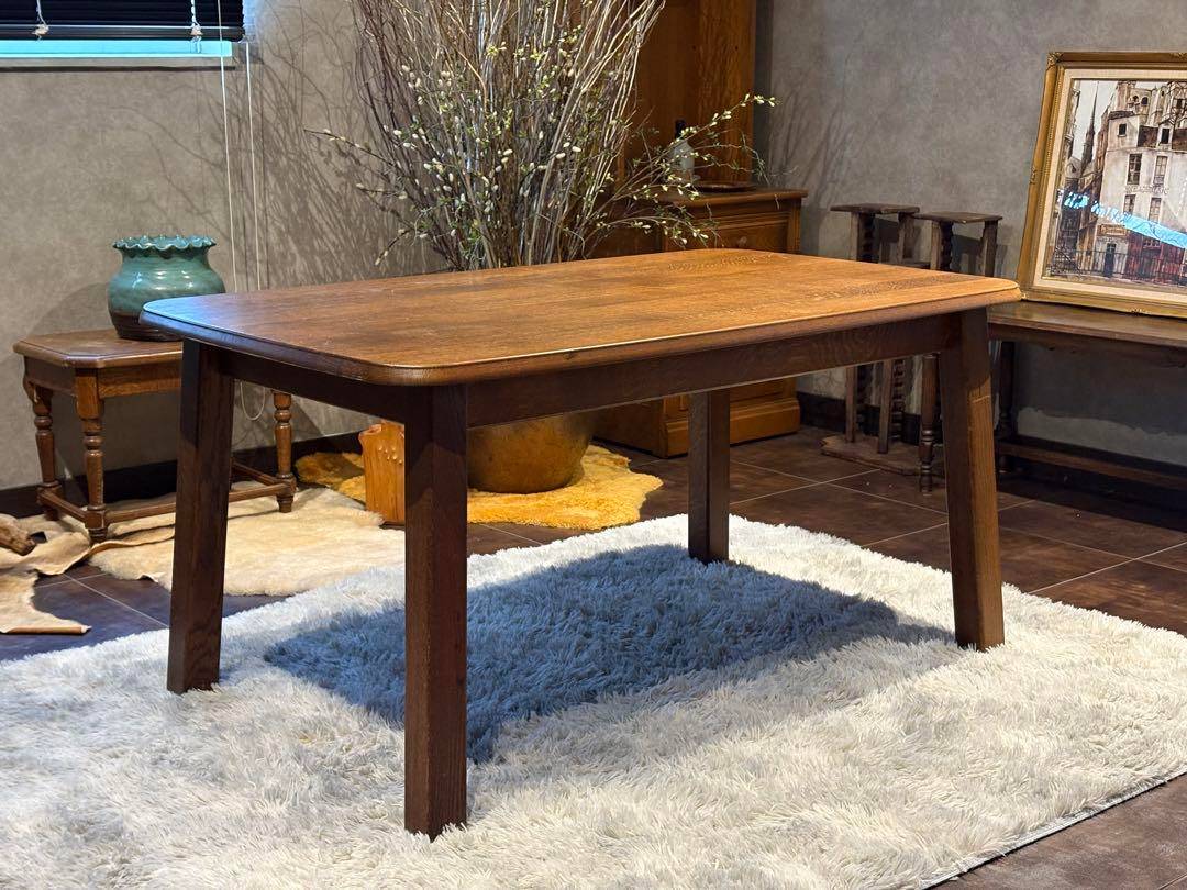 希少　洋風　ダイニングテーブル　オーク材　高級家具　ヴィンテージ　RZ