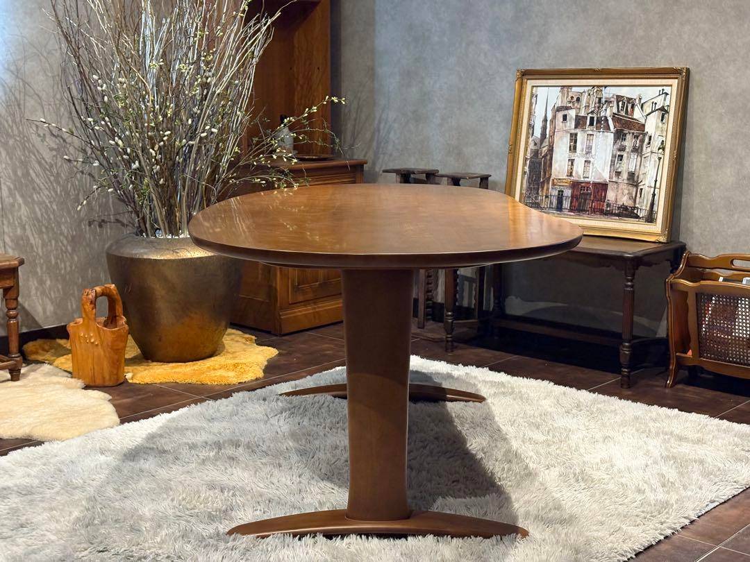 HIDA 飛騨産業　クレセント　ダイニングテーブル　リビング　豆型 nRZ