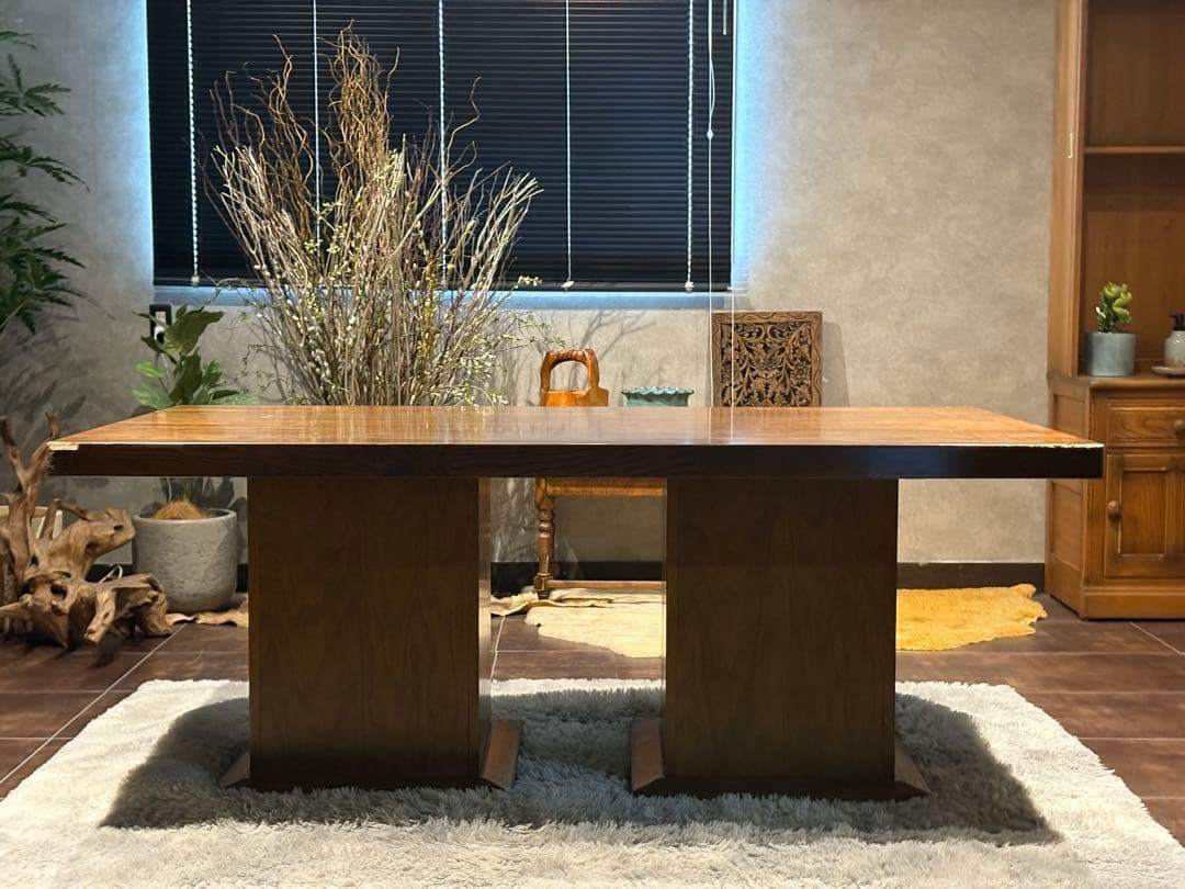 オーク材　アンティーク　ビンテージ　レザーチェア　ダイニングセット　RH