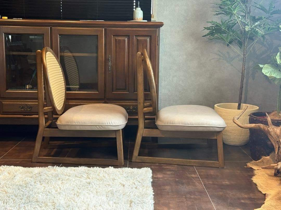 ラタン　ローチェア　カゴメ編み　韓国インテリア　モダン　座椅子　nYZ