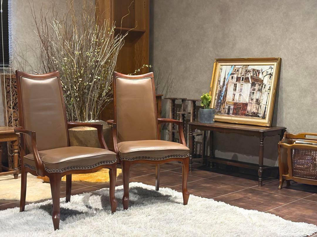 マルニ　maruni アームチェア　ビンテージ　鋲打　リベット　ハイバック　SK