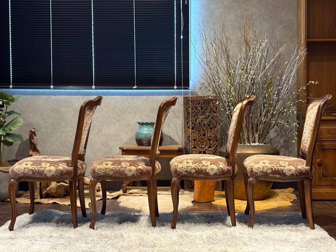 カリモク　karimoku 猫脚　クラシック　ダイニングセット　金華山織　IKG