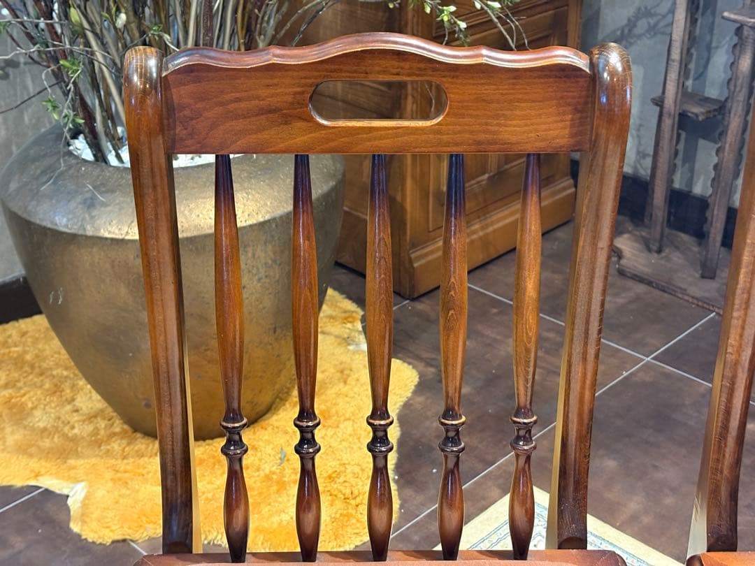 ①光製作所 ダイニングチェア リビングチェア 猫脚 アンティーク ビンテージ R