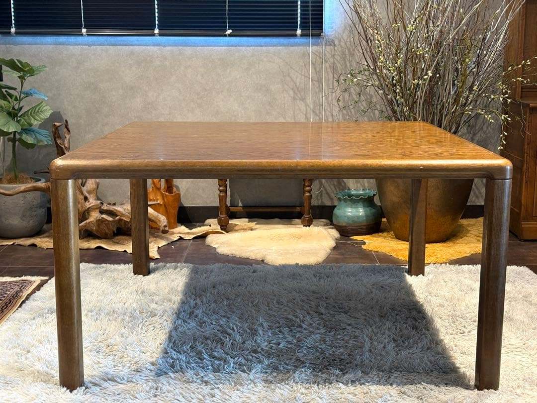 飛騨産業 キツツキ スクエアテーブル ダイニングテーブル アンティーク nG