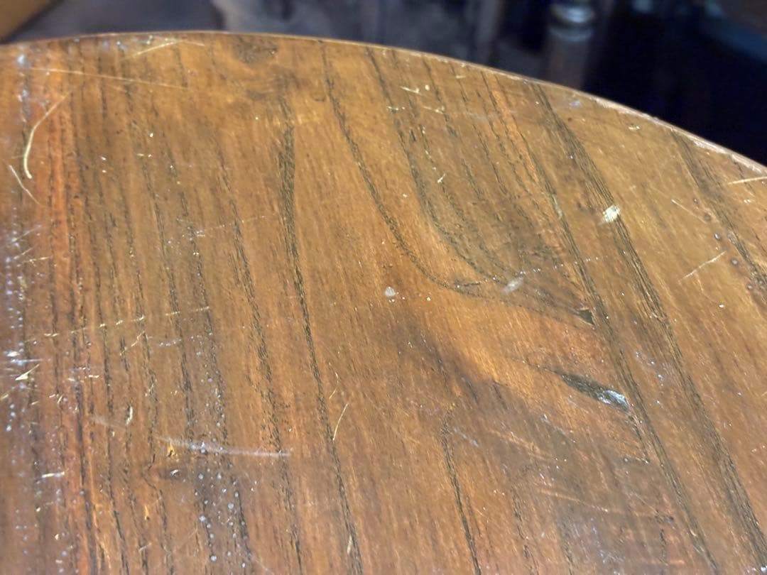 無垢材　アンティーク　コンソール　円形　サイドテーブル　ナイトテーブル　SG