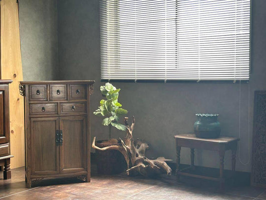 李氏朝鮮　アンティーク　キャビネット　無垢材　サイドボード　レトロ　棚　GH