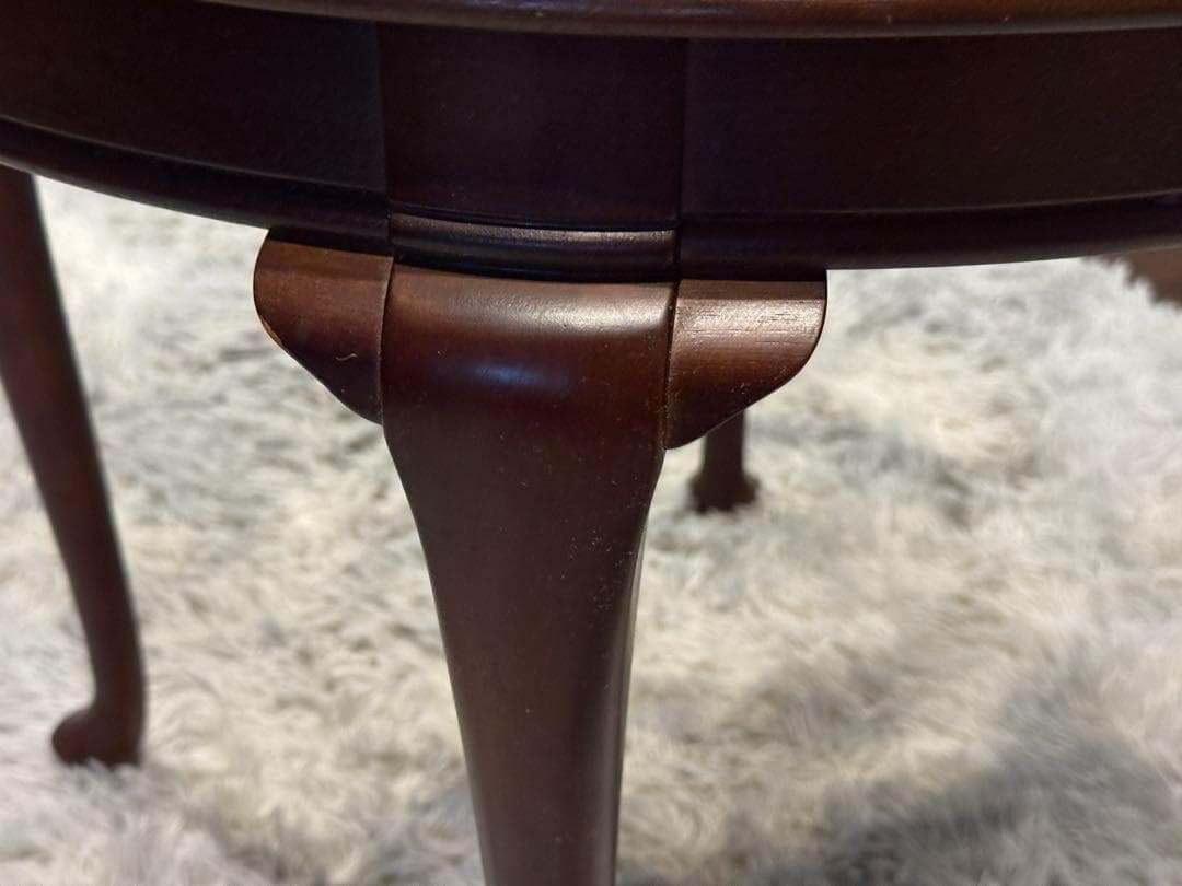 maruni クラシック　猫脚　ラウンドテーブル　ガラステーブル　オールドマルニ