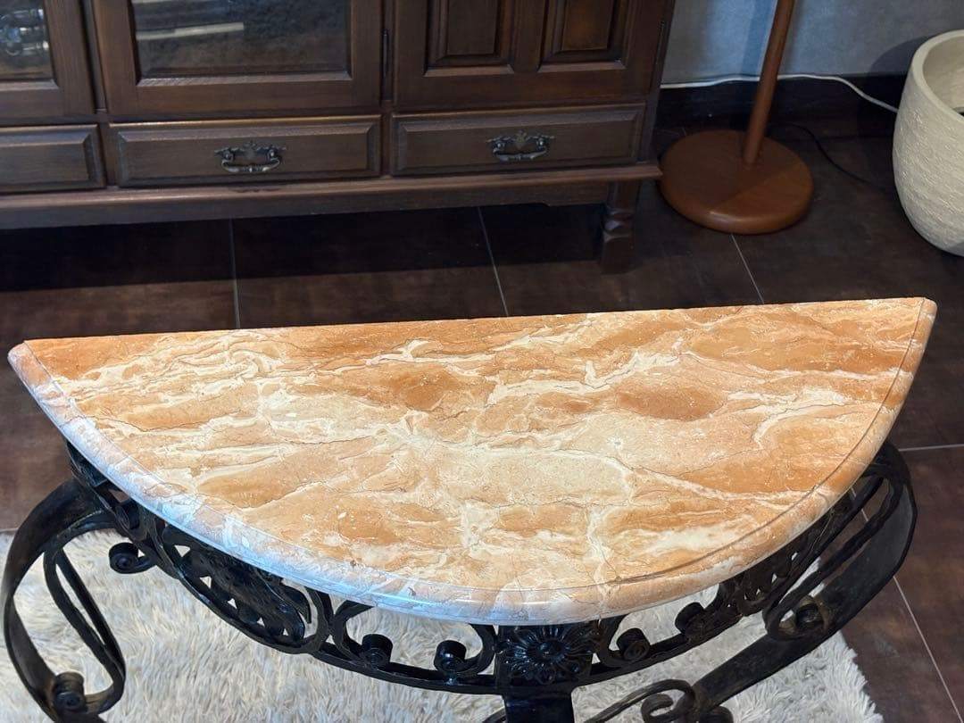 アンティーク　サイドテーブル　大理石　アイアン　コンソール　ビンテージ　SZ