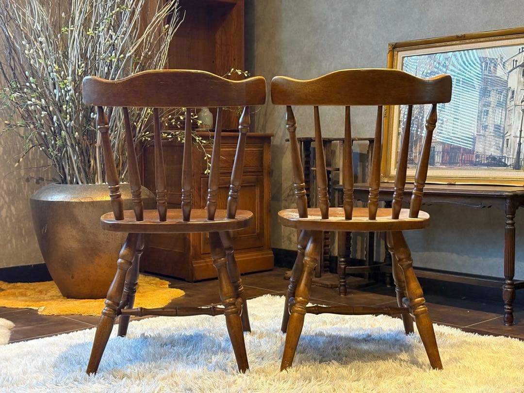 ウィンザーチェア スポークチェア リビングチェア アンティーク ビンテージ nZ