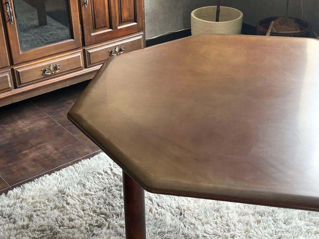 希少品　FUJI FUNITURE フジファニチア　レトロ　八角形テーブル