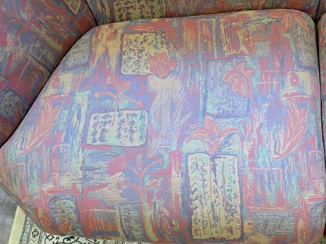 カリモク　karimoku　ソファ　幾何学模様　ビンテージ　3人用ソファ　nN