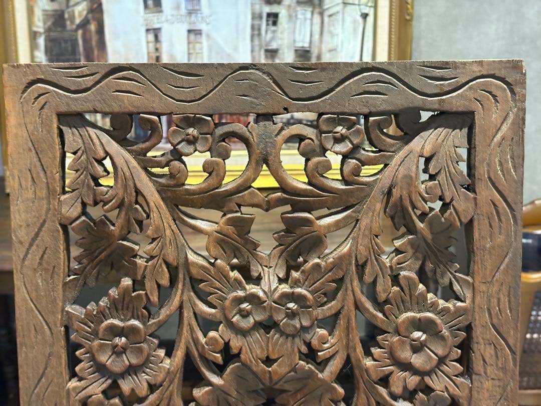 レリーフ　アート　木製　ウォールデコレーション　アンティーク　ヴィンテージ　nZ