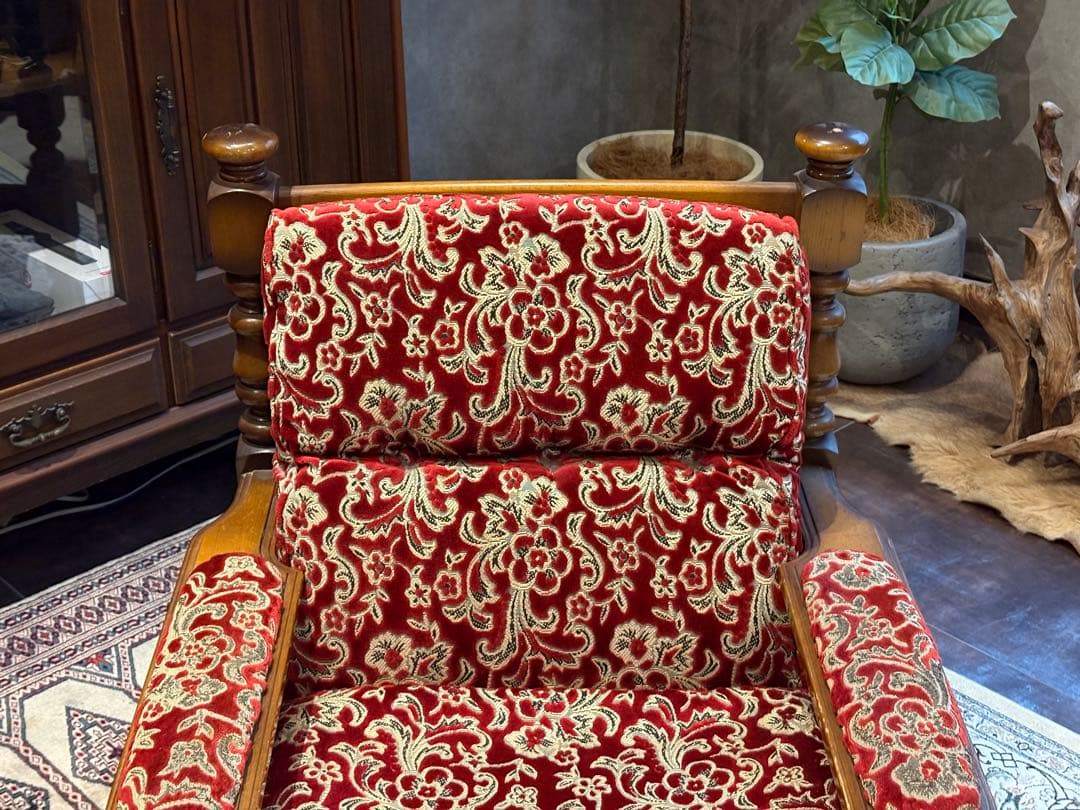 ① オールドカリモク アームチェア ヴィンテージ レトロ ラウンジチェア　IG