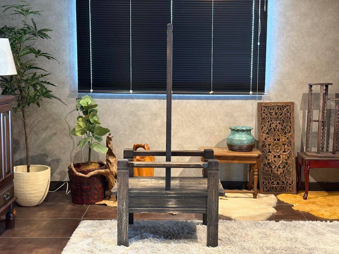 希少　oakshop オークショップ　オーク材　両側ハイバックチェア　英国　nH