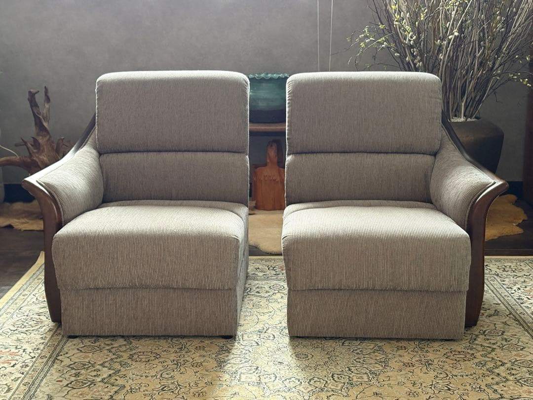 ② 希少　グレーファブリック　セパレートソファ　ビンテージソファ　nZ