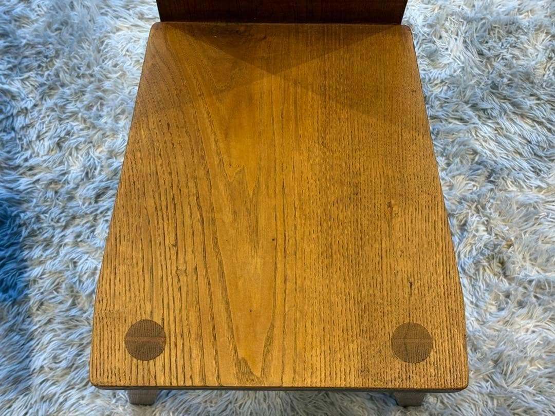 ① 希少　レトロ　無垢材　ヴィンテージ　カフェ　店舗什器　ハイバックチェア　nY