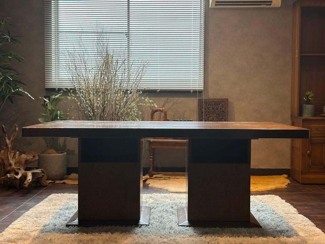 オーク材　アンティーク　ビンテージ　レザーチェア　ダイニングセット　RH