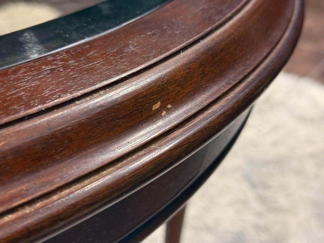 maruni クラシック　猫脚　ラウンドテーブル　ガラステーブル　オールドマルニ