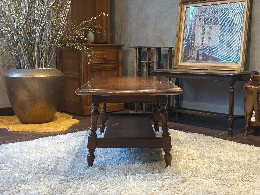 飛騨産業 キツツキマーク ローテーブル センターテーブル アンティーク IG