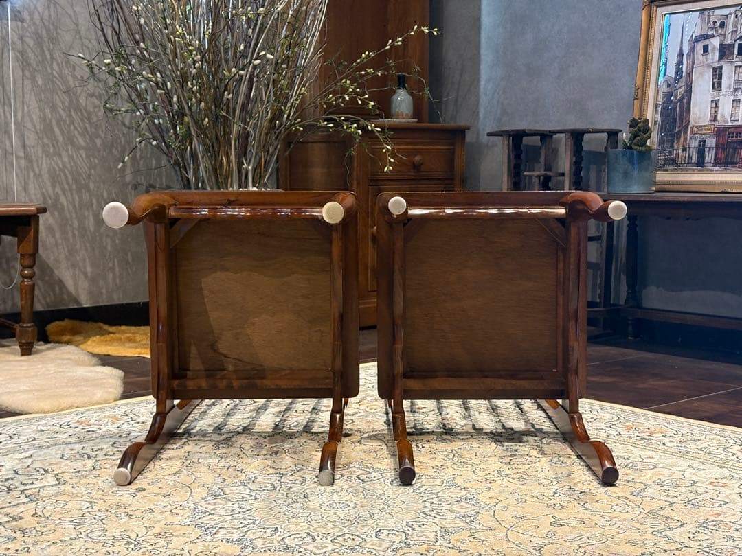 ①光製作所 ダイニングチェア リビングチェア 猫脚 アンティーク ビンテージ R